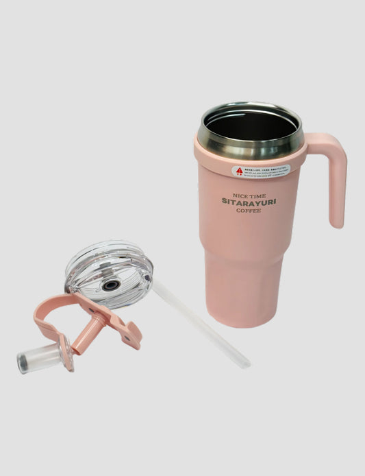 780 ml SITARAYURI Double Wall Vacuum Flask | Leakproof Insulated Steel Water Bottle With Straw & Handle
