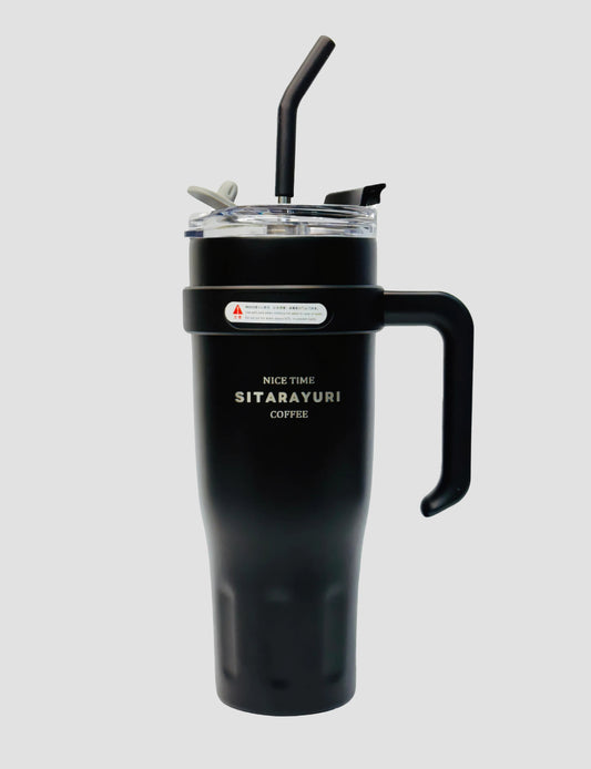 Sitara Yuri Large Capacity 40oz Vacuum Flask , Stainless Steel Thermos , Leak-Proof Straw Lid & Handle