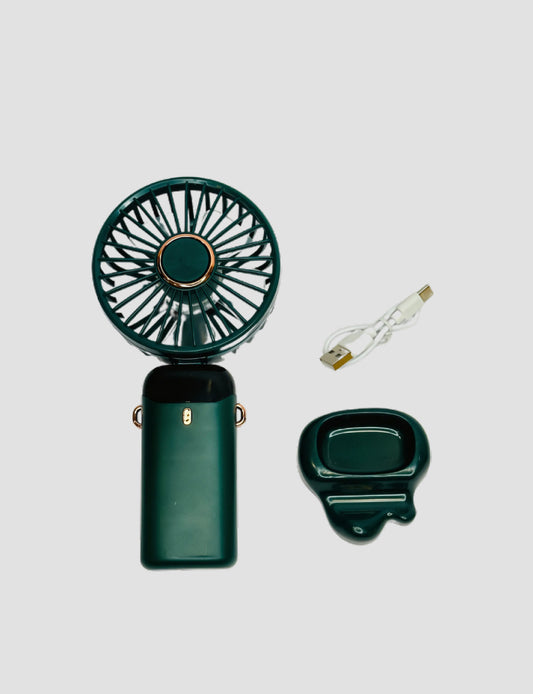 LED powered Portable and Digital Mini Fan, which is Rechargeable along with being Handheld with Speed Adjustments, Quiet mode Operation, and a Lightweight, stunning Design suitable for Office, Home, and Outdoor Use